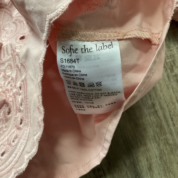 SOFIE THE LABEL MARGOT PALE PINK BLOUSE SIZE SMALL NWT - Picture 5 of 6